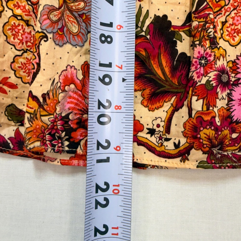 A Loves A Girls Floral Tiered Cotton Dress Ruffle Sleeve Peach Multi Size 5 - Picture 5 of 7